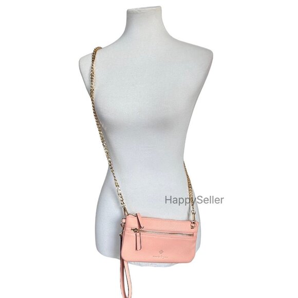 Nanette Lepore Crossbody Pouch To Crossbody Purse Peach Gold Chain - Picture 13 of 14